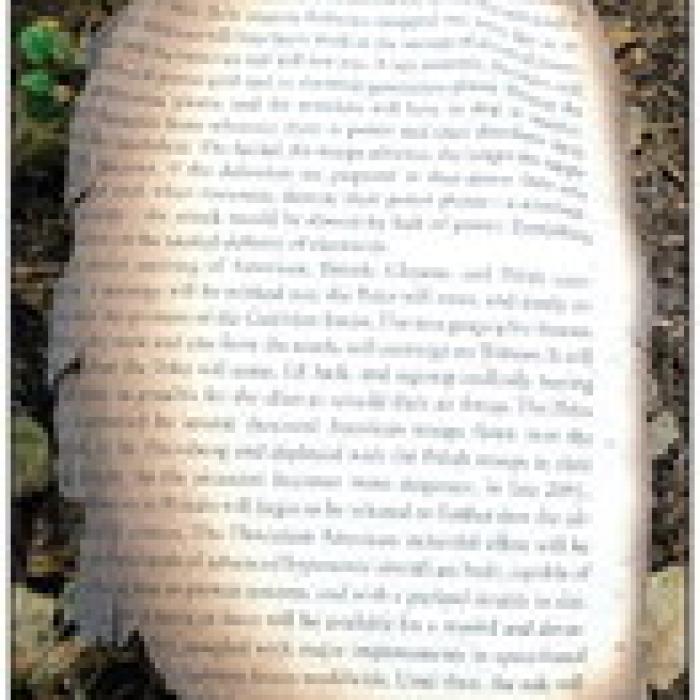 A burned page from one of Hoover’s 70,000 books