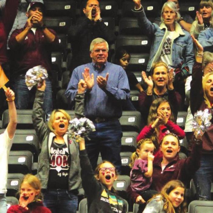 Fayetteville fans get rowdy during the state title match.