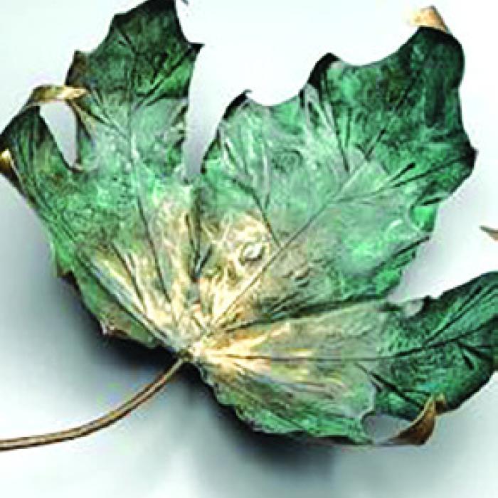 Copper leaf bowl by Gerald Tobola.