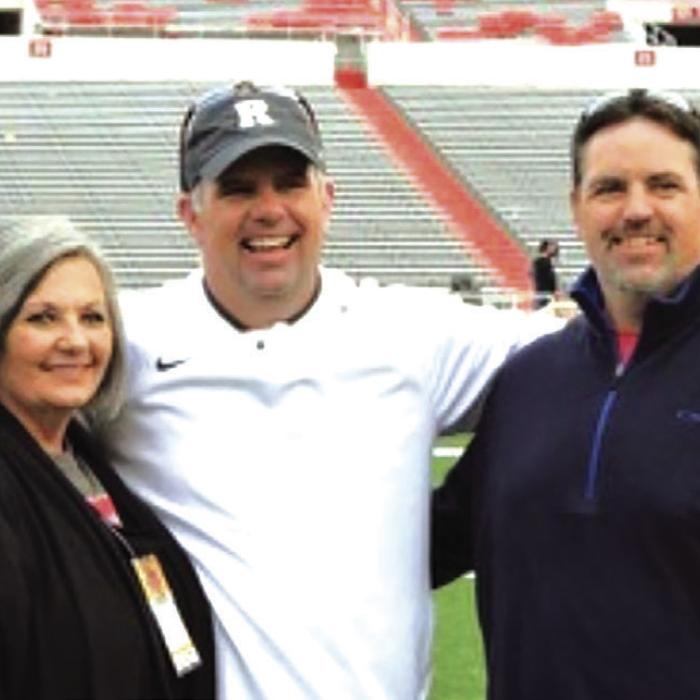 The Kates family at Texas Tech’s Jones Stadium. From left, George and Shary Kates and their three sons Ged (head coach at Richland), Matt (head coach at La Grange) and Will (head coach at Merkel).