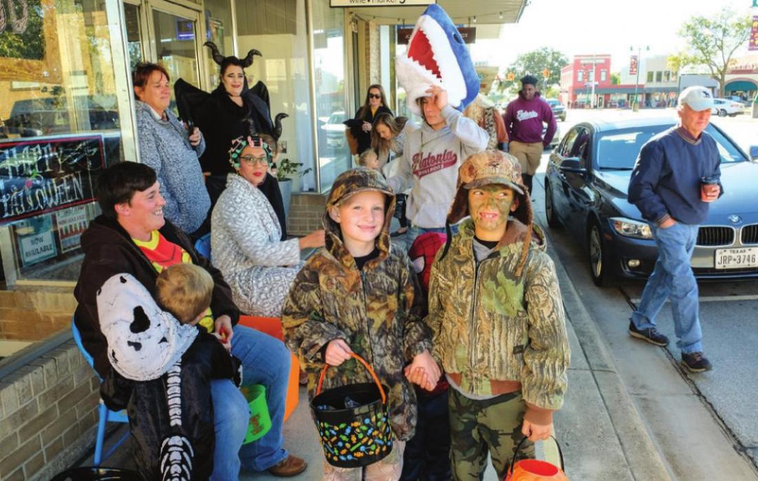 The festivities that occur downtown as part of Main Street’s Trick-or-Treat on the Square (like these trick-or-treaters from last year) will not happen this year because of COVID concerns. Some virtual events are planned. Record file photo