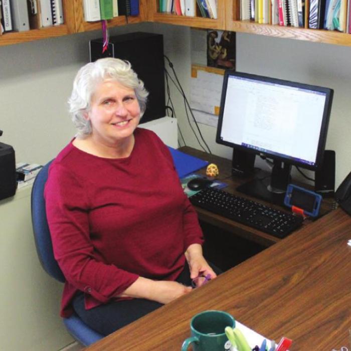 Gina Kozelsky said that even after 43 years on the job, there’s no part of her job as secretary of the Hostyn and Plum church parishes that she hated doing. Photo by Jeff Wick