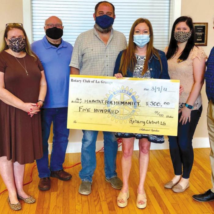 Rotary Club Makes Donation To Habitat