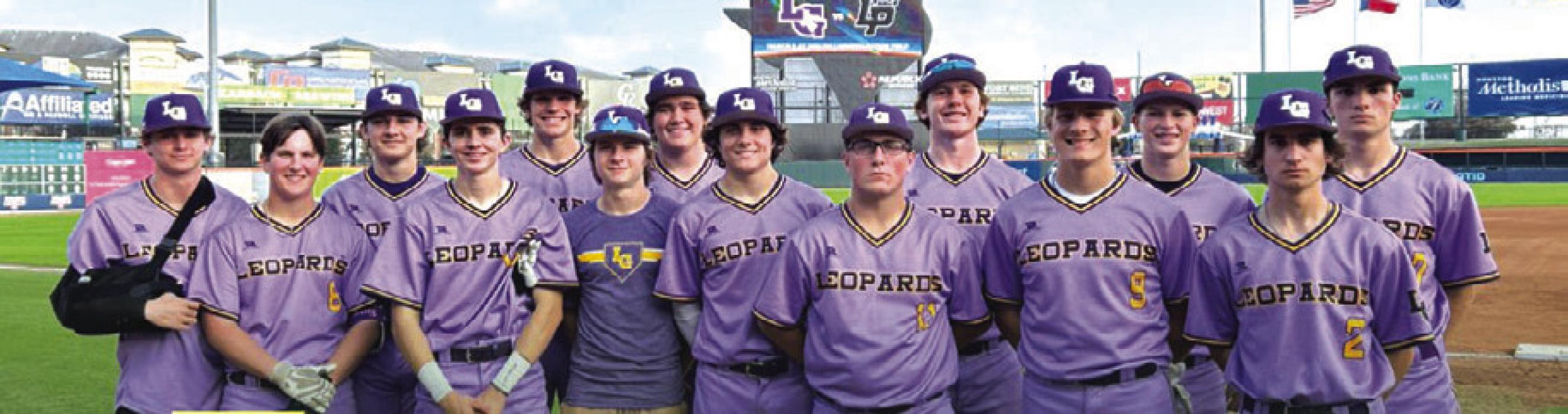 The members of the La Grange baseball team pose at Constellation Field in Sugar Land, home of the Houston Astros Triple-A team. The Leps beat Liberty 6-3 there to improve their record to 4-6.