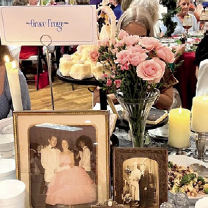 Tablescape by the Fruge family at Hospice Brazos Valley Fashion Fling.