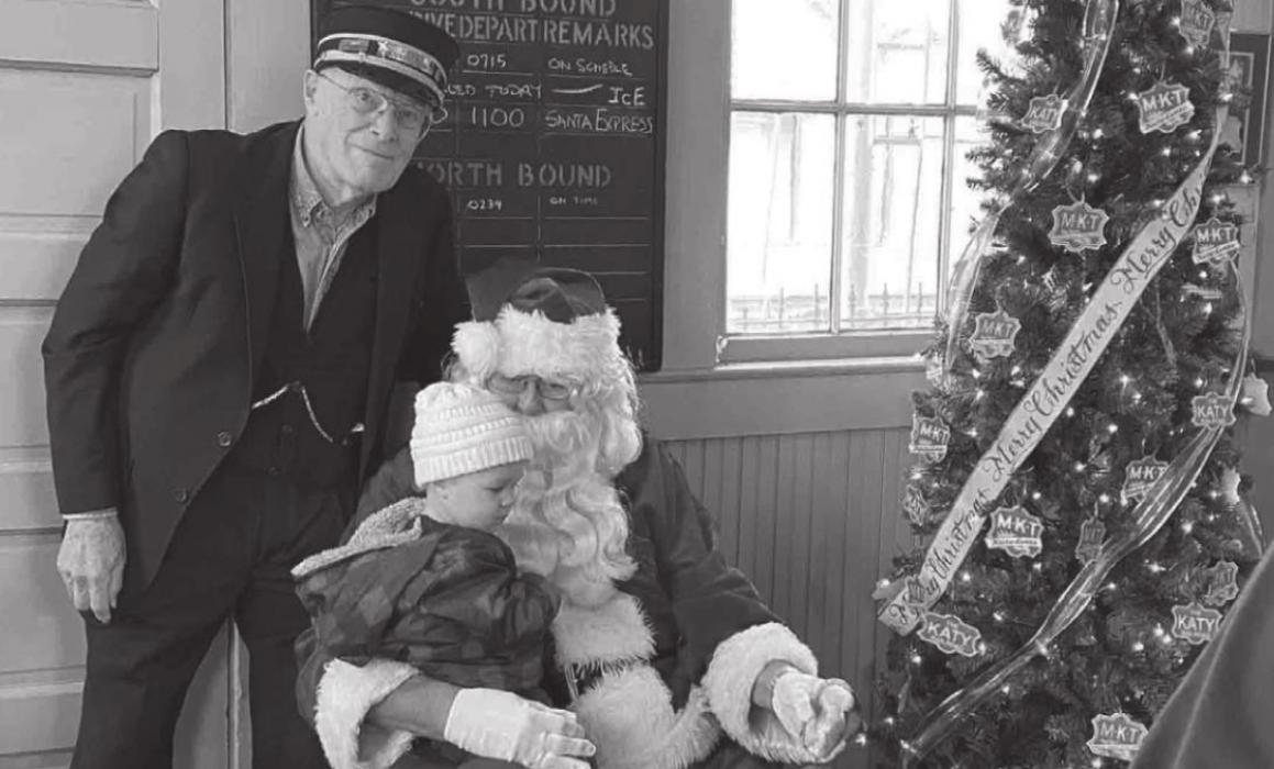 A self-proclaimed train nut, Arnold looks forward to Santa’s annual December arrival aboard a full-size Union Pacific locomotive at the La Grange Railroad Depot Museum. Inside, Santa meets with local boys and girls.