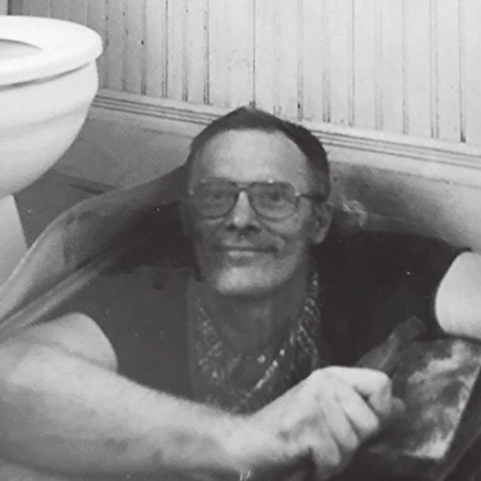 Popping up through a bathroom floor with a trowel in his hand, Arnold had a good-natured smile. Slowly but surely, the Kruschel House was updated with most of the work done by the Rombergs.