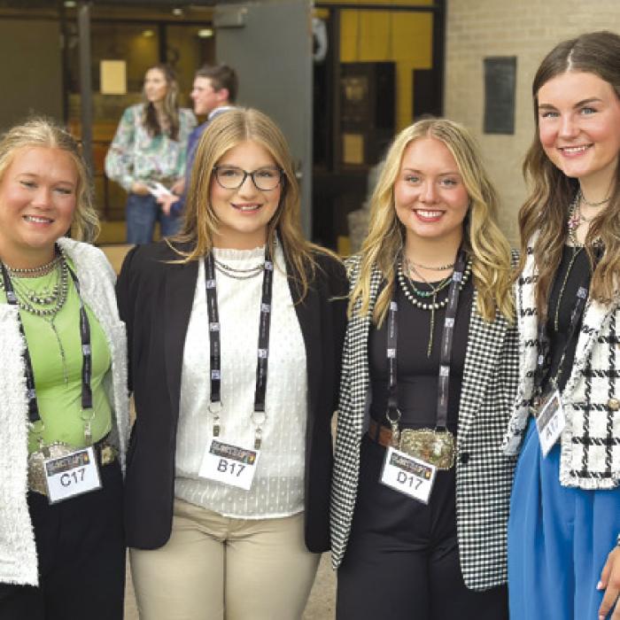Qualifying Livestock Judging – Haley Schramek, Kyrroll Prihoda, Keeley Warnken, and Madyson Holub.