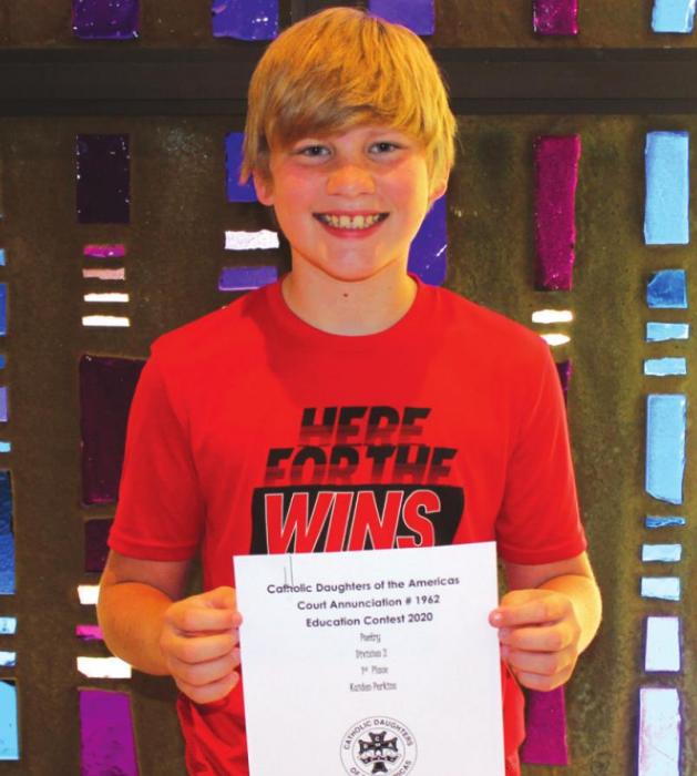 Division 2 (Grades 6-7-8) POETRY: 1st Kaiden Perkins.