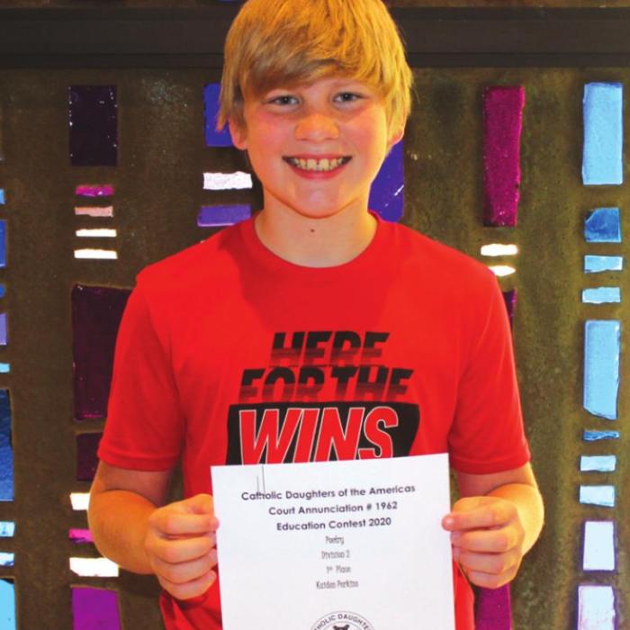 Division 2 (Grades 6-7-8) POETRY: 1st Kaiden Perkins.