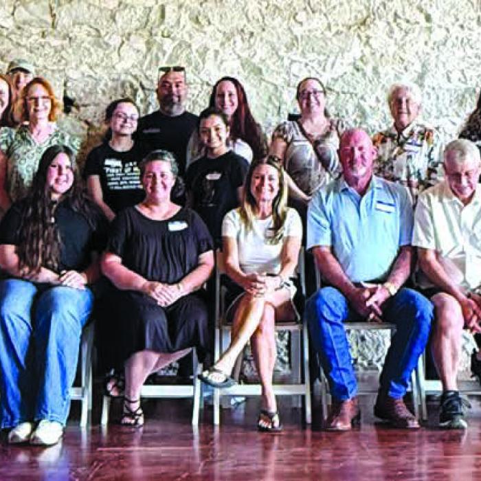Members of the Speed family gather for a group photo during the 77th Annual Speed Family Reunion, held June 14 at the Muldoon Mercantile building. Family members traveled from across Texas and as far away as Florida to attend the annual event.