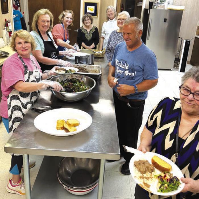 Volunteers Judy Janik, Sharon Rodrigues, and Pam Janda served up a delicious cooked meal to hungry members. Senior Connections are grateful to the hours that they spend serving our members.
