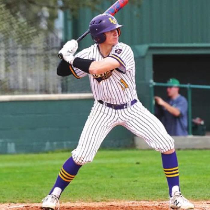 La Grange’s Kadyn Hall batting earlier this season. Photo by Tom Wood