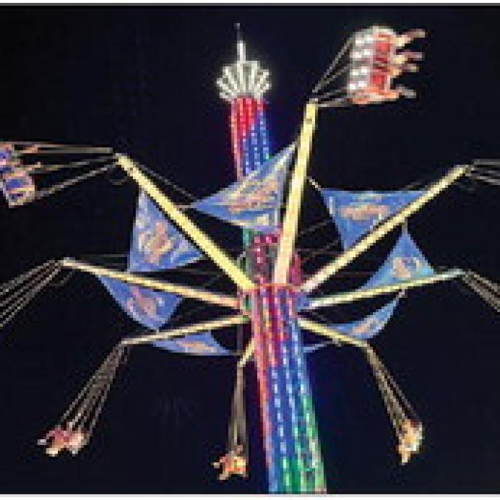 One of the new rides at this year’s carnival, the “Skyrider.”