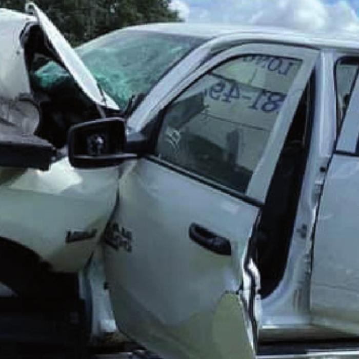 The man driving a pickup who crashed into a moving van west of Schulenburg Tuesday morning later died from his injuries.