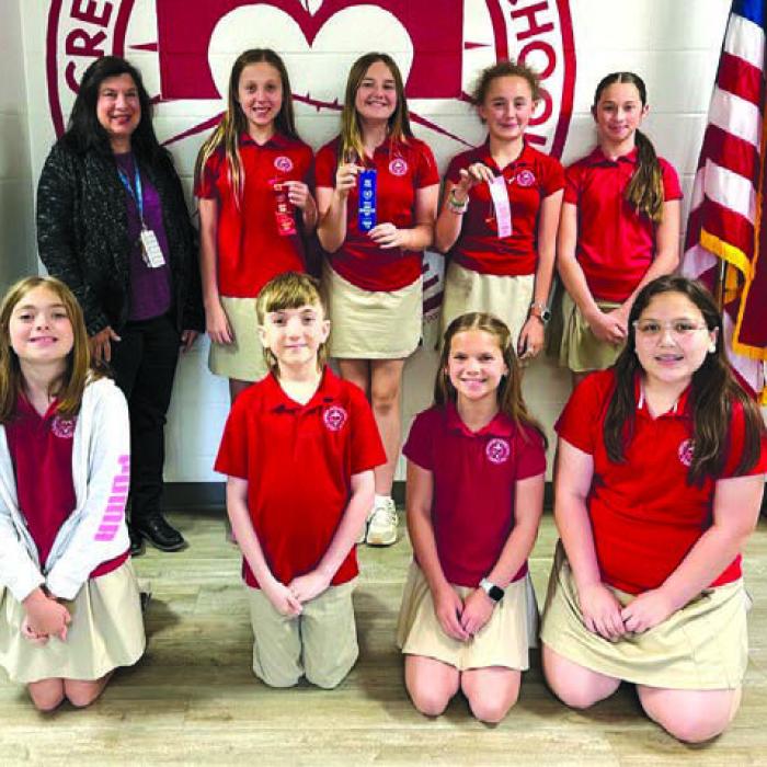 Oral Reading: 4th Grade, Sylvia Shimek-participant; 5th Grade, Addison Bennetsen, Dylan Elliott, Ava Wied-participants; 6th Grade, Helen Streiff-1st, Hallie Gross-2nd, Emmy Neal-4th, Krislee Kallus-alternate; Coach: Ms. Tomalene Vaughn.