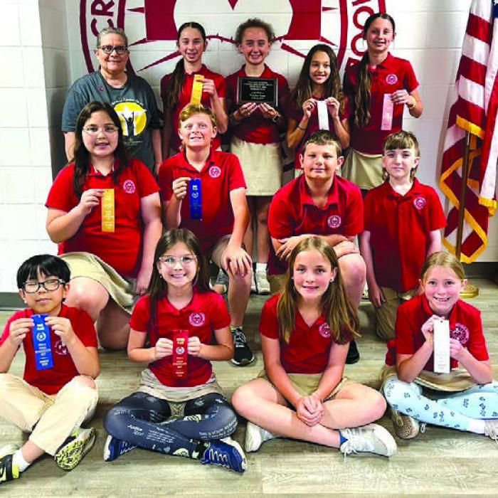 Number Sense: 4th Grade, Austin To-1st, Bailey Tousek-2nd, Nova Wennermark-3rd, Maggie Kleiber-alternate; 5th Grade, Hank Gaertner-1st, Addison Bennetsen-5th, Dylan Elliott-participant, Cade Harbers-alternate; 6th Grade: Sophie Janda-3rd, Adalyn Emmel-4th, Krislee Kallus-5th, Emmy Neal-alternate; Coach: Ms. Carolyn Weishuhn. Number Sense plaque won by Sacred Heart.