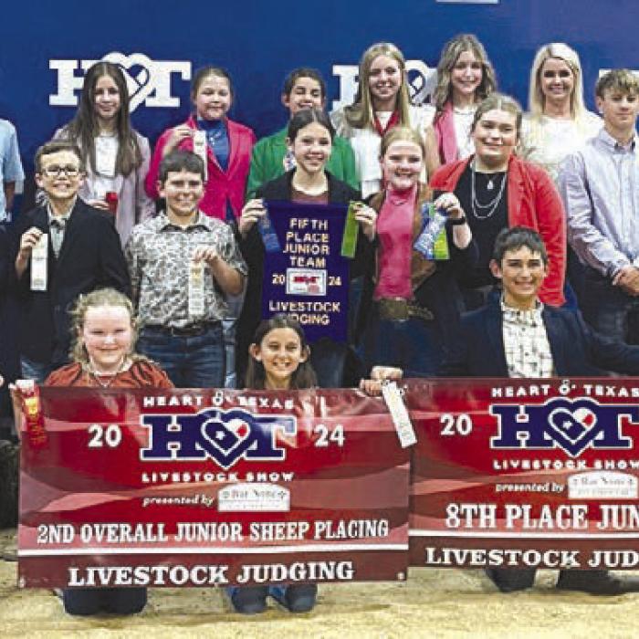 Front from left: Abraham McBride, Abigale McBride, Emma Zweschper, Dylan Zweschper, and Tatum Fritsch; middle row: Logan Poncik, Julia Melton, Crockett Guenther, Tate Fritsch, Hudson Holub, Alexis Berckenhoff, Kaisley Janecka, Rheagan Karisch, Kullen Kutac and Laramie Laake; back row: Rilan Karisch, Holden Holub, Addison Berckenhoff, Kinley Kutac, Adalyn Carrales, Peyton Gilchrest, Hailey Janish, and Coach Kaci Carrales.
