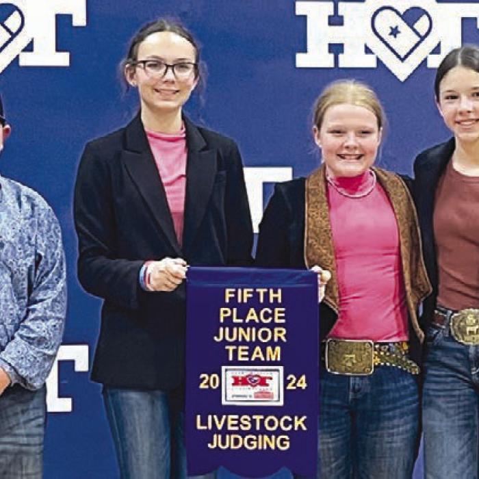 5th Place Junior Team: Abraham McBride, Tatum Fritsch, Kaisley Janecka, and Alexis Berckenhoff.