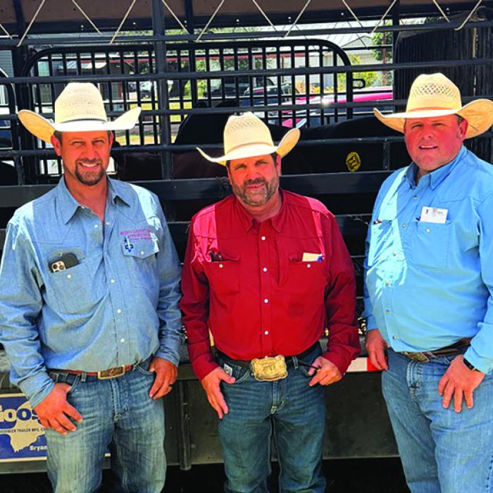 Left to right, the new owners of the Schulenburg Livestock Auction, Charles Zapalac, Cody Leopold and Todd Fritsch.
