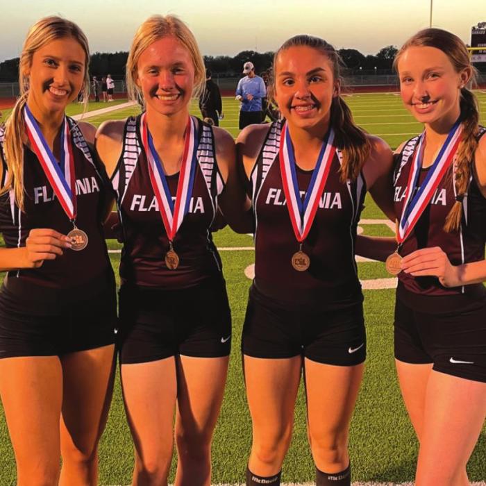 4x400 relay 3rd place: Braidy Fike, Emma Klozik, Camryn Smith and Macy Bonds.