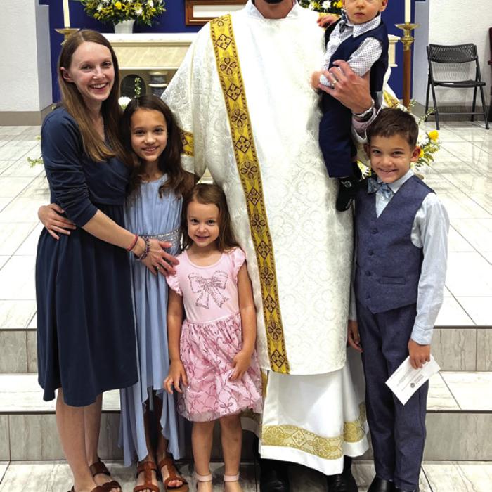 The Janda Family at the ordination in Austin Saturday.