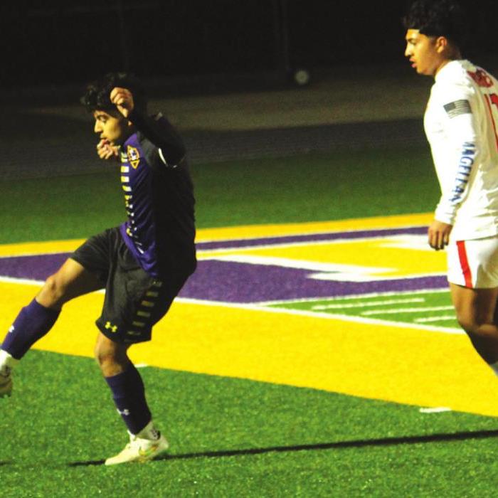 La Grange’s Salvador Aguirre-Cardenas scored both goals for the Leps Tuesday in the win over Gonzales. Photo by Jeff Wick