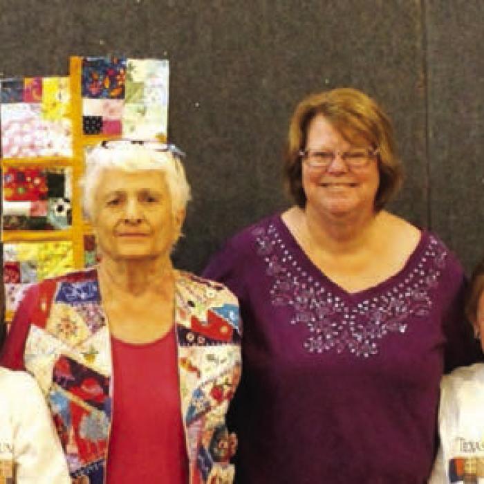 Texas Quilt Museum – ARTS Kids Quilt Camp 1 - (pictured, from left) Ketzally Barcenas, Priscilla Janacek, JoAnn Gore, Laurie Talbert, Lila Ruiz, Nora Barnett, and Ashton Kettler.