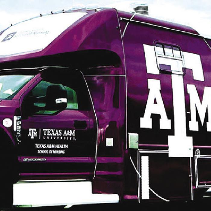Here’s a photo of the Texas A&amp;M School of Nursing Mobile lab.