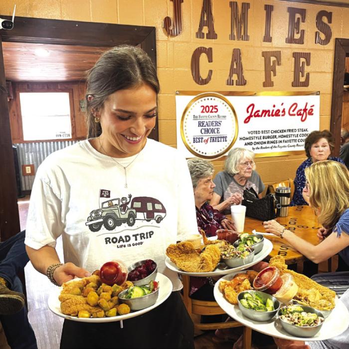 Heaping plates of catfish and shrimp were on the menu at Jamie’s Cafe in Flatonia. Photo by Jeff Wick