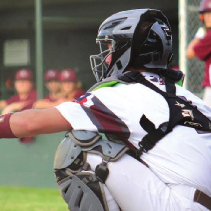 Fayetteville’s Logan Fritsch catching.