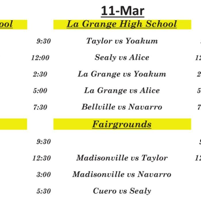 La Grange Varsity Baseball Tournament This Week