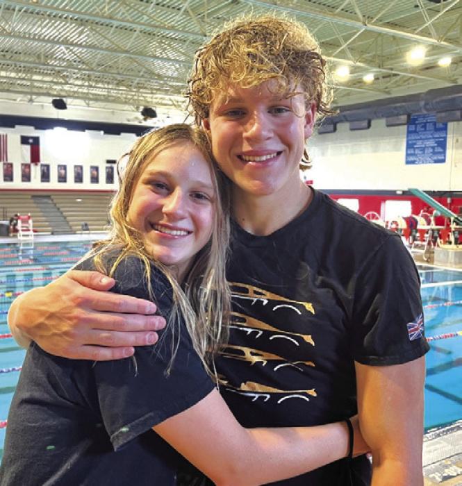 The Swisher siblings, Bailey and Ben, both broke school swim records in Grapevine.