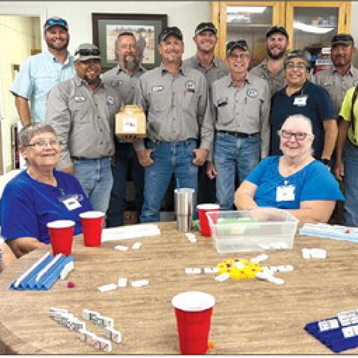 Fayette County Pct. 4 Commissioner, Drew Brossmann brought in eight members of his workteam to pick up a box of baked goods that had been prepared for his team. He wanted them to hear the compliments and praise from the people they work for.