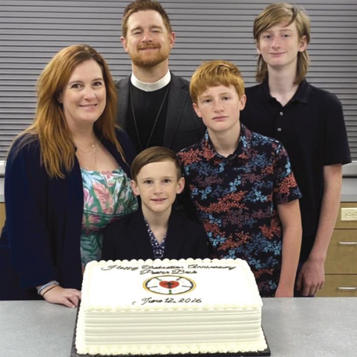 Pastor Beck at Holy Cross Lutheran in Warda recently celebrated his 15 year anniversary of being ordained as a Lutheran Minister.