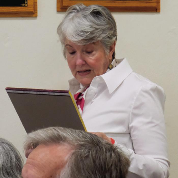 Round Top Alderman Karen Duddlesten accused the Commissioners Court of believing lies rather than speaking with Round Top leaders regarding the dispute over the Round Top Precinct Courthouse.