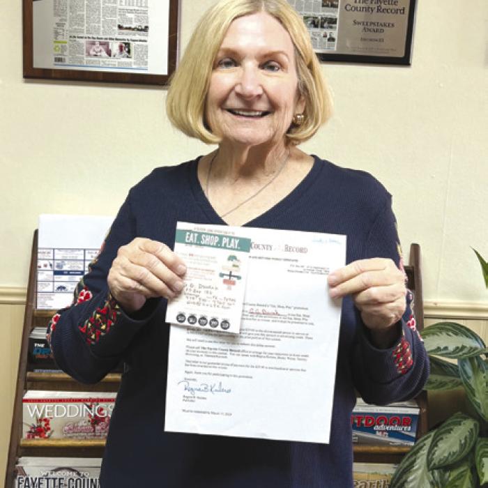 G.G. Dvorak won a $25 gift certificate to Judy’s Attic.