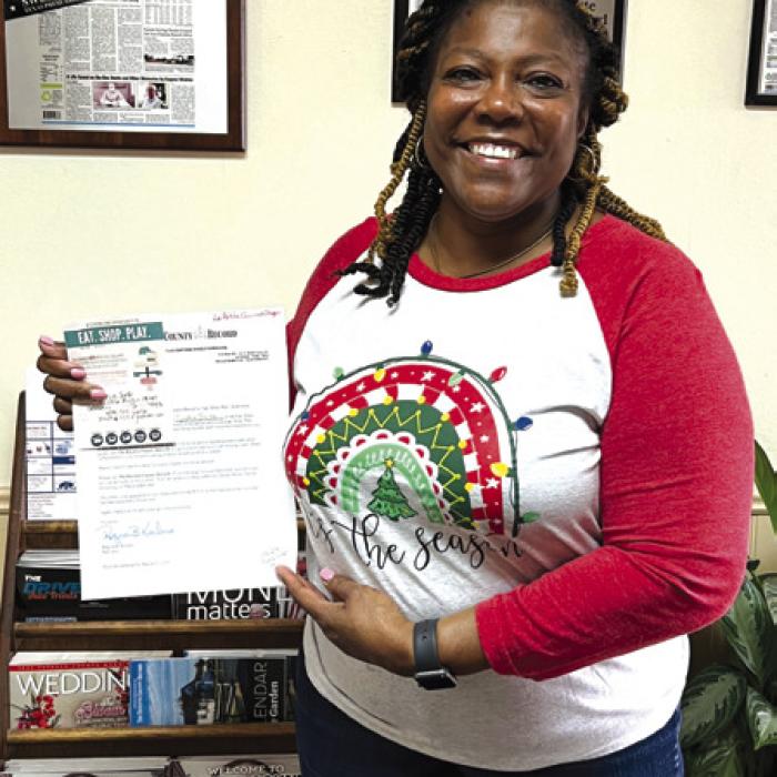 Cynthia Smith won a $15 gift certificate to Le Petite Gourmet Shoppe.