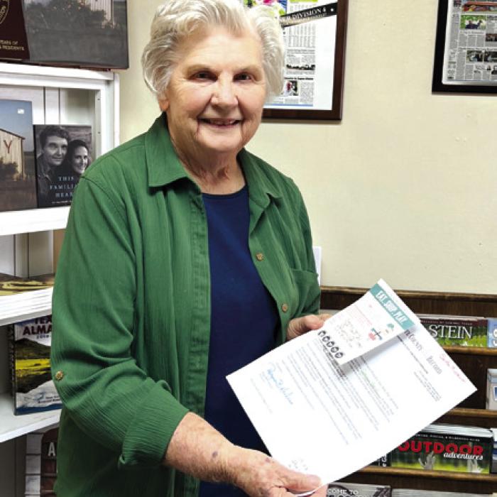 Georgia Vyvial won a $15 gift certficate to the Santa Museum in Columbus.