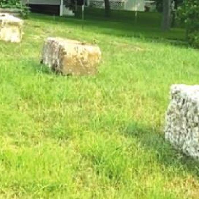 Quarry stones surround the perimeter of Fayetteville’s new park.