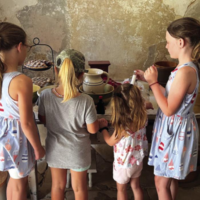 Ice cream making at the Kreische House.