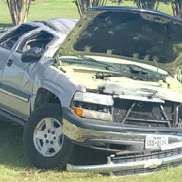 This 2004 Chevrolet Tahoe came to rest near the Smithville Airport after a 17-year-old male led officers on a pursuit.