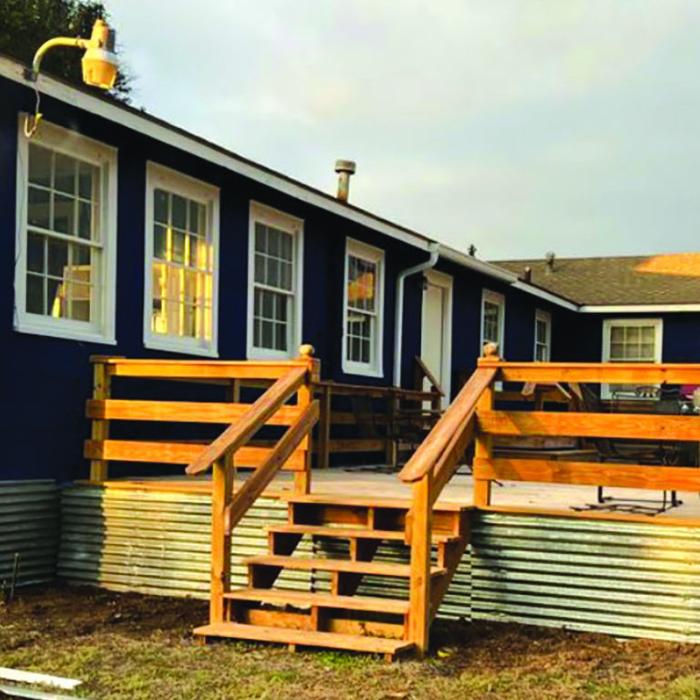 A look at the outside of the new Optimist Club headquarters at 805 Mode Lane, a facility the AMEN food pantry outgrew several years ago. There’s now an expansive deck and inside meeting space.