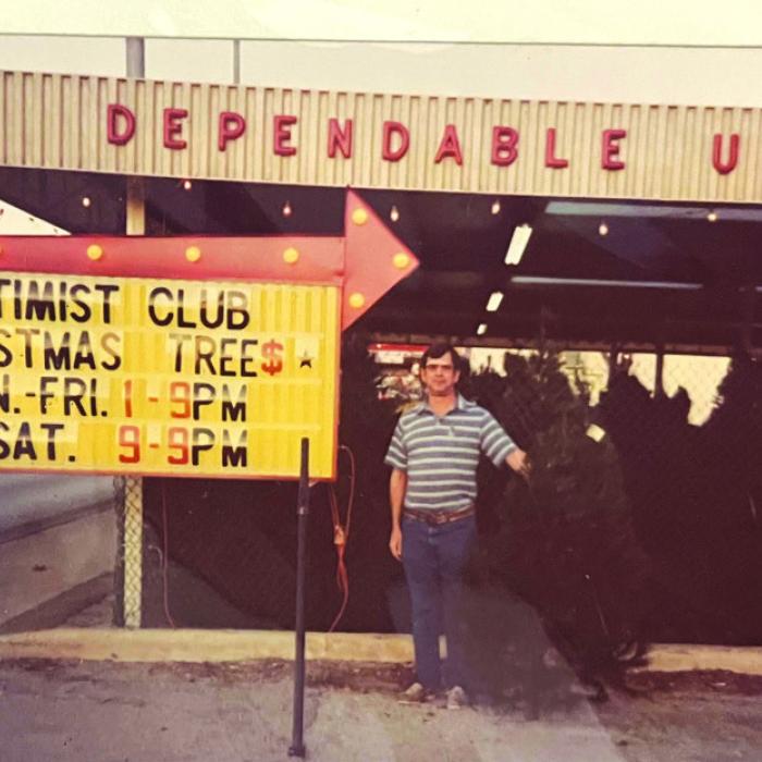 The club used to sell Christmas trees as a fundraiser.