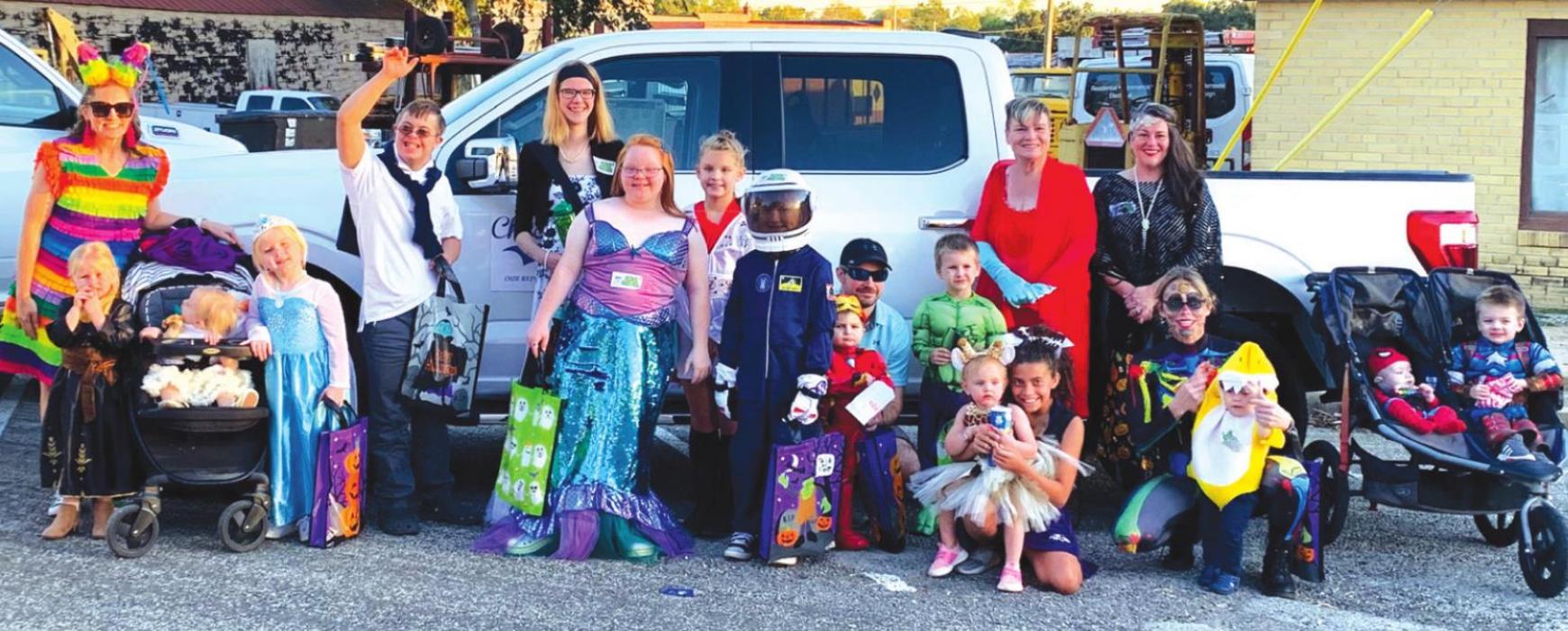 Monster Dash Costume Finalists included: Tyson Mendel, Casen Strickland, Brock Mendel, and Camden Strickland (the Avengers); Camden Demel (baby shark); Clay Hoffmann (astronaut); Kathy and Nita Chovancec (fancy ladies); Lyric Ahrens (giraffe); Brooke Shimek (mermaid); Cate Hooper (Elvis); Dawson, Paisley and Harper Guentert (Anna, Elsa and Olaf), and Emma Kubala and Will Keilbach (Ken and Barbie). Not pictured - Raven Demel (Native American Indian).