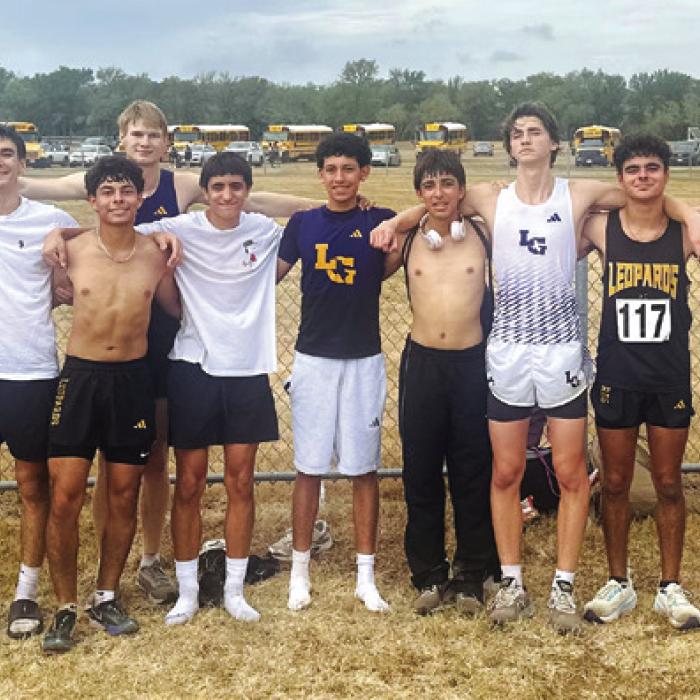 The La Grange boys cross country team at the Bastrop Invitational.