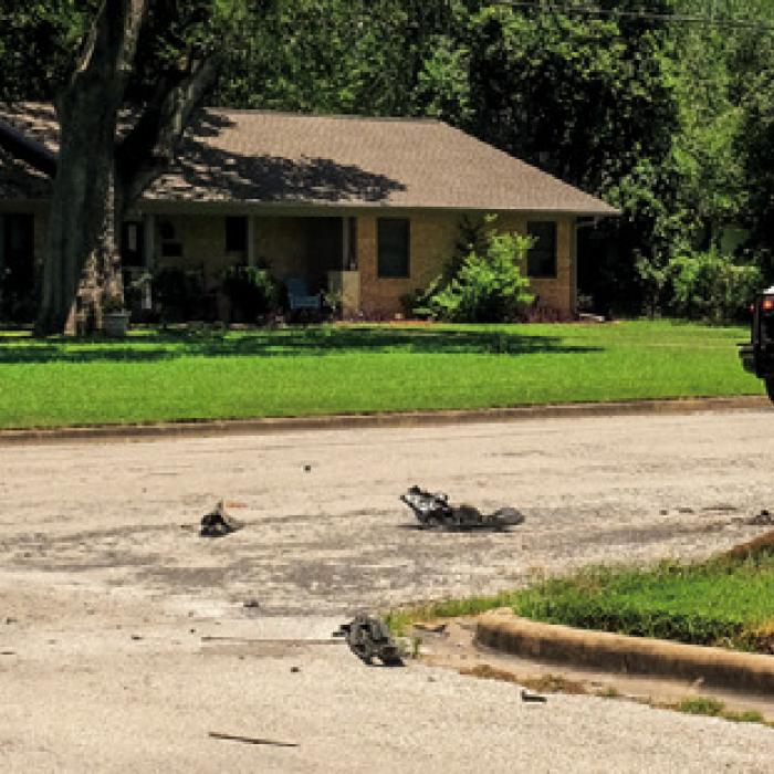 No one was injured in a two-vehicle crash at S. Washington and Cedar St. in La Grange Monday. Photo by Andy Behlen