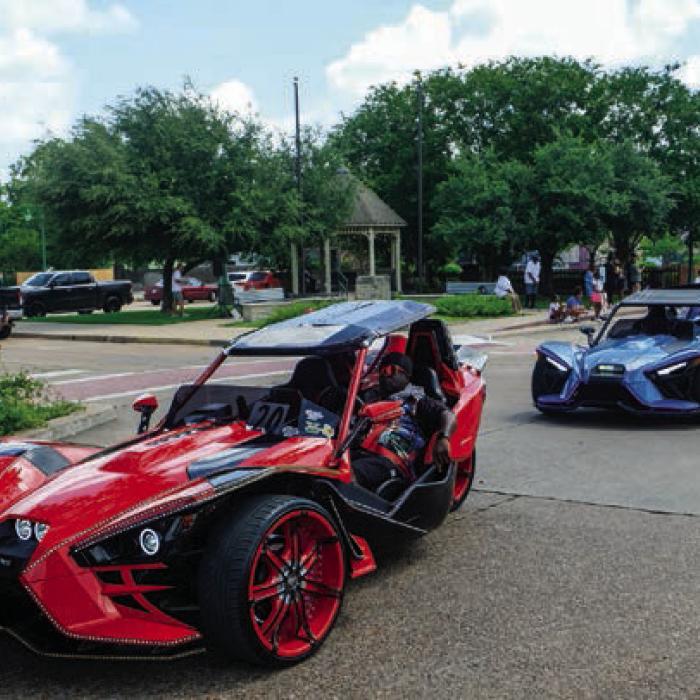 The La Grange Juneteenth Parade featured several customized Polaris Slingshots.