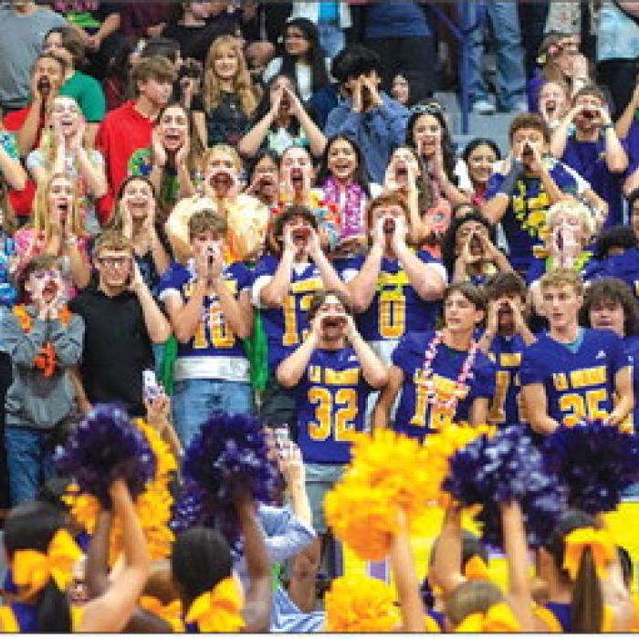 Emma Anderson won an Honorable Mention “Best in Texas” award in the Student Life Photo category for this picture from a Leps pep rally.