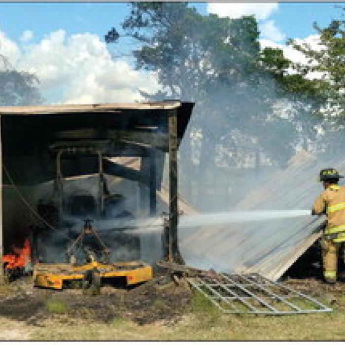 Nechanitz Barn Burns in Fire